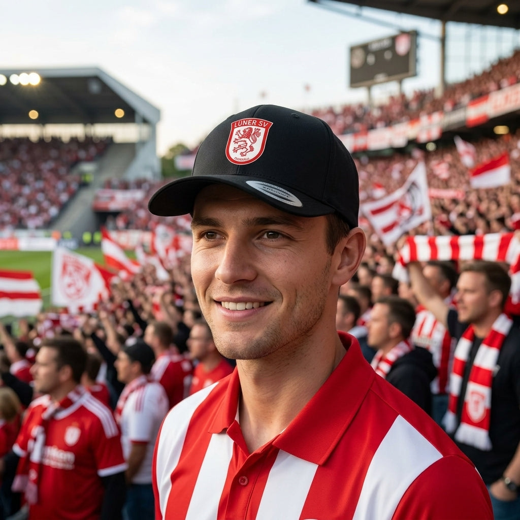 Basecap 5 Panel All Black Wappen